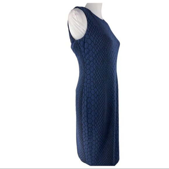 Nine West Women's NWT Blue On The Town Snakeskin Print Siren Career Dress 6/C34 - Picture 3 of 14